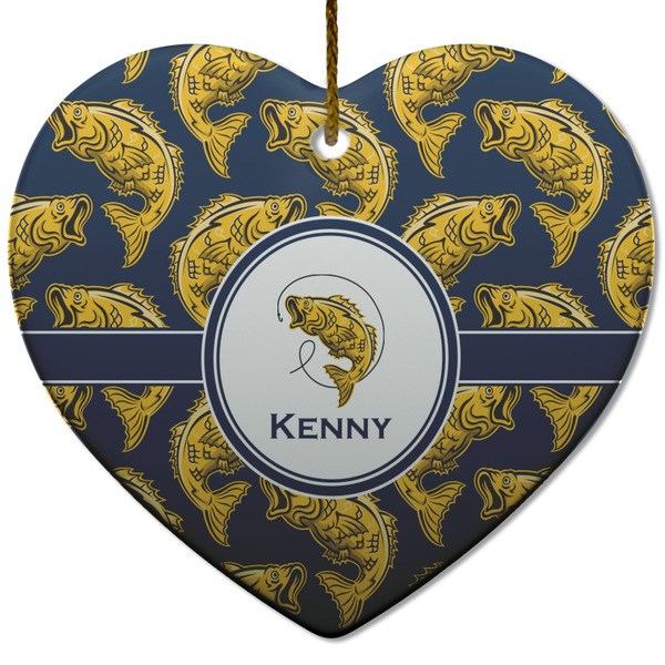 Fish Ceramic Flat Ornament - Heart (Front)