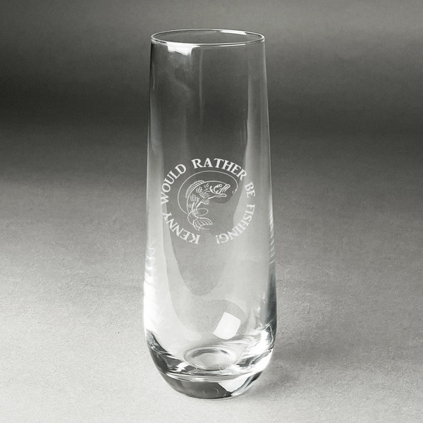 Custom Fish Champagne Flute - Stemless Engraved (Personalized)