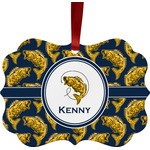 Fish Metal Frame Ornament - Double Sided w/ Name or Text