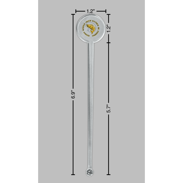 Fish Clear Plastic 7" Stir Stick - Round - Dimensions