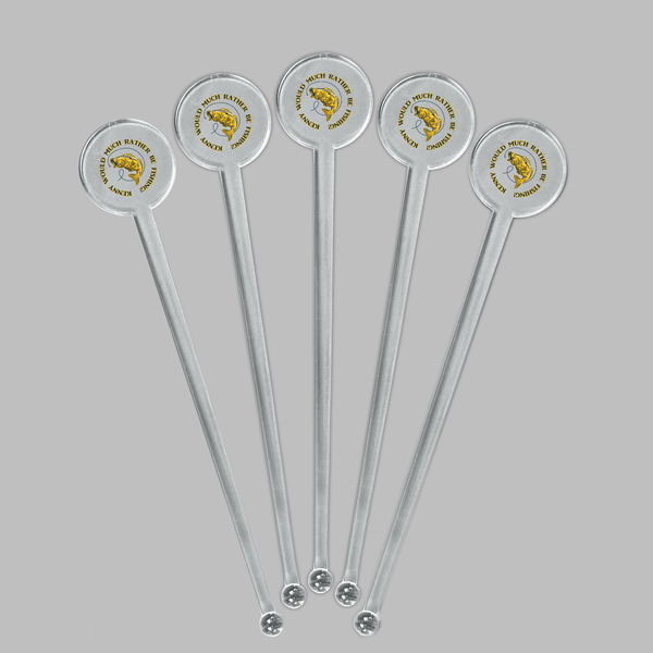 Fish Clear Plastic 7" Stir Stick - Round - Fan View