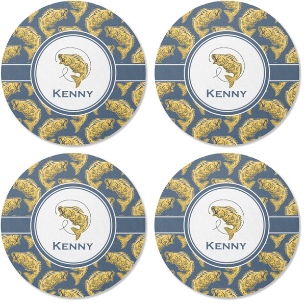 Fish Coaster Round Rubber Back - Apvl