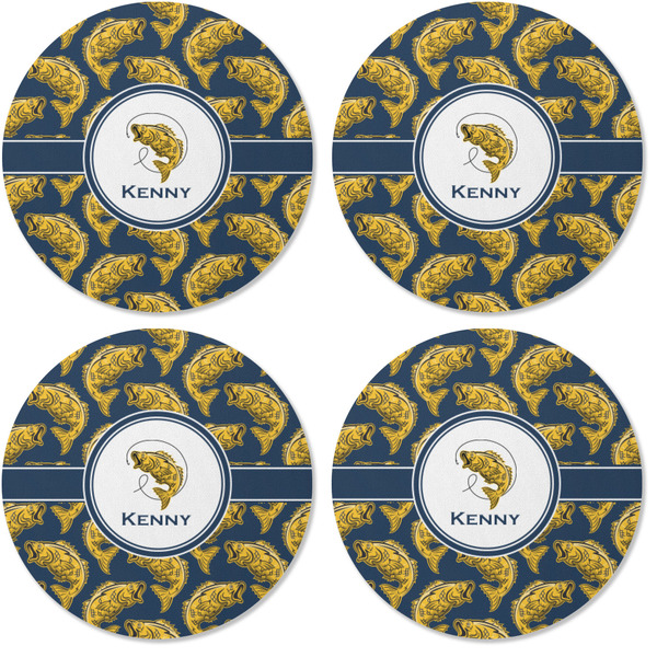 Fish Coaster Round Rubber Back - Apvl