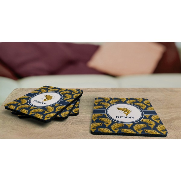 Fish Coaster Rubber Back - On Coffee Table