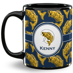 Fish 11 Oz Coffee Mug - Black (Personalized)