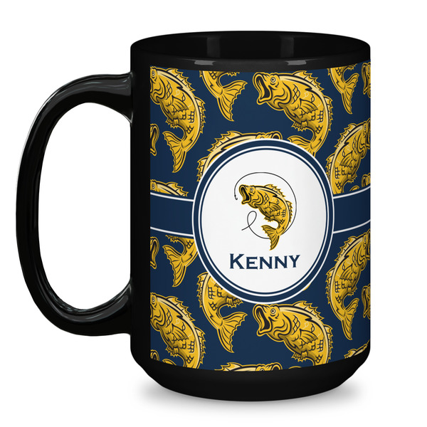Fish Coffee Mug - 15 oz - Black