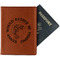 Fish Cognac Leather Passport Holder With Passport - Main