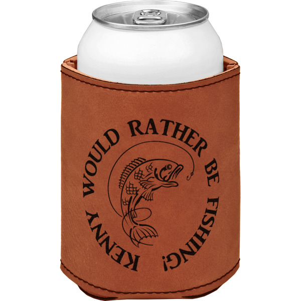 Custom Fish Leatherette Can Sleeve - Double Sided (Personalized)
