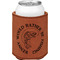 Fish Cognac Leatherette Can Sleeve - Single Front
