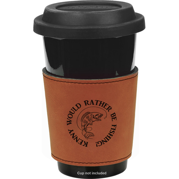 Custom Fish Leatherette Cup Sleeve - Double Sided (Personalized)