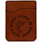 Fish Cognac Leatherette Phone Wallet close up
