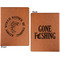 Fish Cognac Leatherette Portfolios with Notepad - Small - Double Sided- Apvl