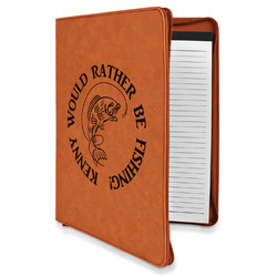 Fish Leatherette Zipper Portfolio with Notepad - Double Sided (Personalized)