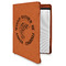Fish Cognac Leatherette Zipper Portfolios with Notepad - Main