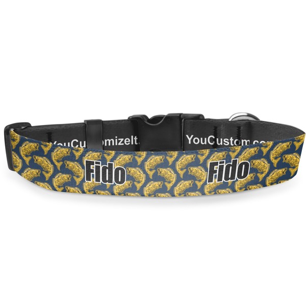 Custom Fish Deluxe Dog Collar - Small (8.5" to 12.5") (Personalized)