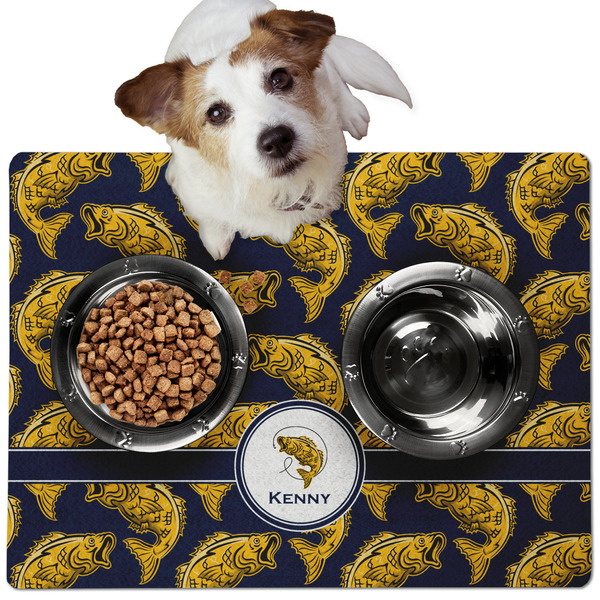 Fish Dog Food Mat - Medium LIFESTYLE