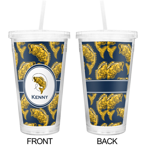 Fish Double Wall Tumbler with Straw - Approval