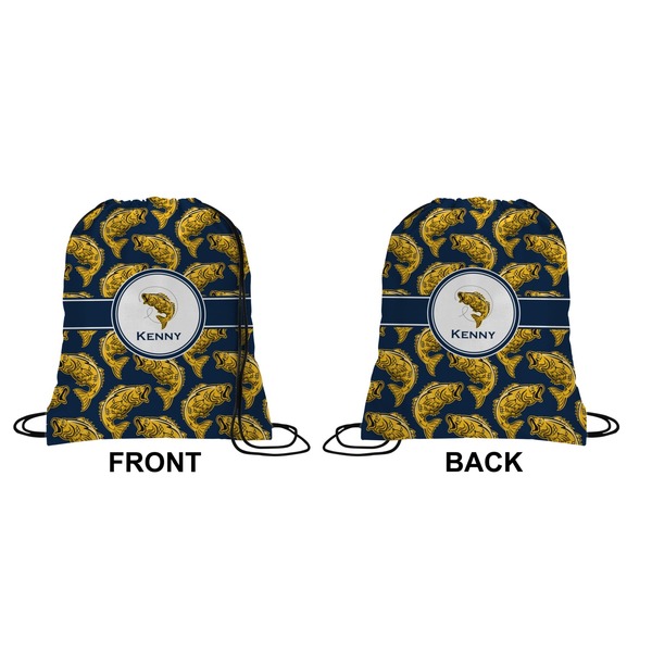 Fish Drawstring Backpack Front & Back Medium