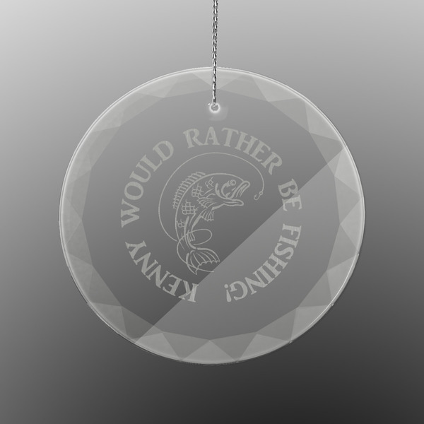 Custom Fish Engraved Glass Ornament - Round (Personalized)