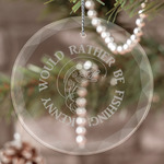 Fish Engraved Glass Ornament (Personalized)