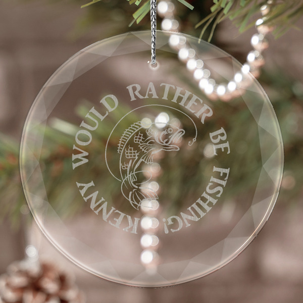 Custom Fish Engraved Glass Ornament (Personalized)