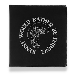 Fish Leather Binder - 1" - Black (Personalized)