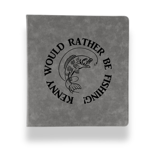 Fish Leather Binder - 1" - Grey - Front View