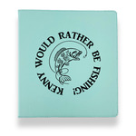 Fish Leather Binder - 1" - Teal (Personalized)