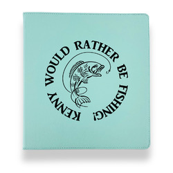 Fish Leather Binder - 1" - Teal (Personalized)
