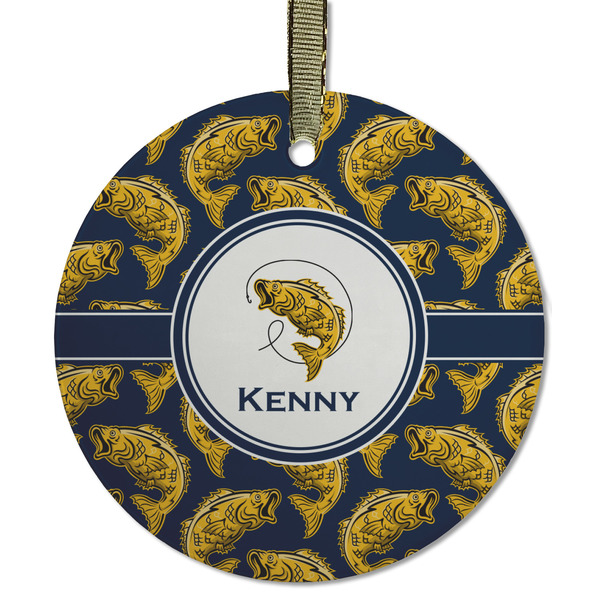 Fish Frosted Glass Ornament - Round