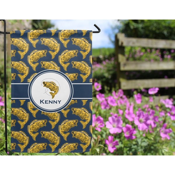 Fish Garden Flag - Outside In Flowers