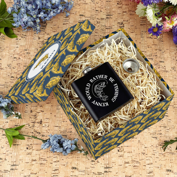 Fish Gift Boxes with Lid - Canvas Wrapped - Large - In Context