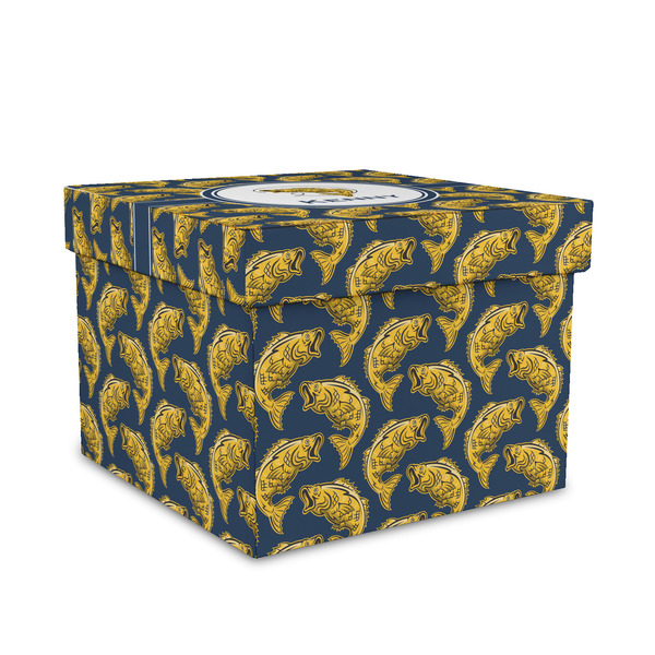 Custom Fish Gift Box with Lid - Canvas Wrapped - Medium (Personalized)