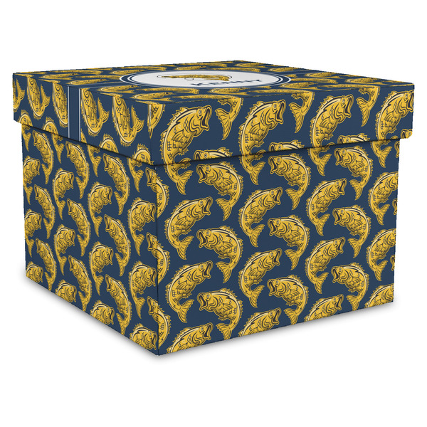 Custom Fish Gift Box with Lid - Canvas Wrapped - X-Large (Personalized)