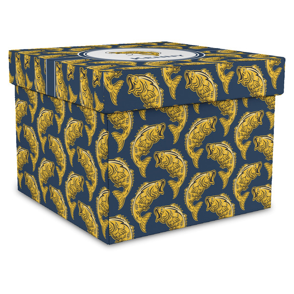 Custom Fish Gift Box with Lid - Canvas Wrapped - XX-Large (Personalized)