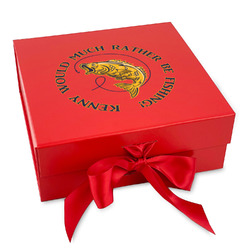 Fish Gift Box with Magnetic Lid - Red (Personalized)