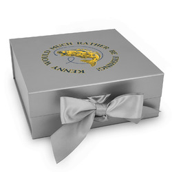 Fish Gift Box with Magnetic Lid - Silver (Personalized)