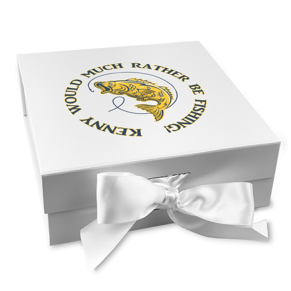 Custom Fish Gift Box with Magnetic Lid - White (Personalized)