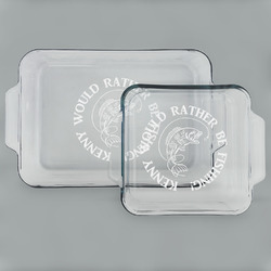 Fish Set of Glass Baking & Cake Dish - 13in x 9in & 8in x 8in (Personalized)