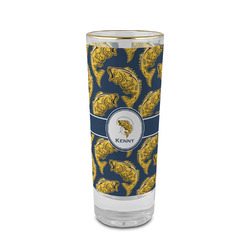Fish 2 oz Shot Glass - Glass with Gold Rim (Personalized)