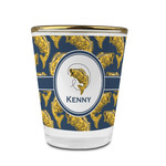 Fish Glass Shot Glass - 1.5 oz - with Gold Rim - Single (Personalized)
