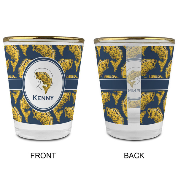 Fish Glass Shot Glass - with gold rim - APPROVAL