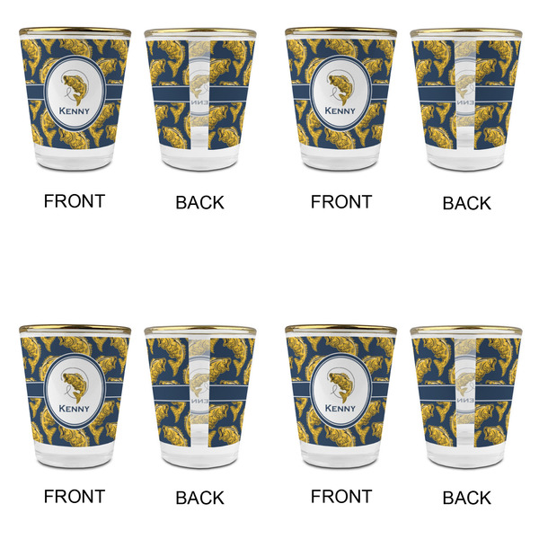Fish Glass Shot Glass - with gold rim - Set of 4 - APPROVAL