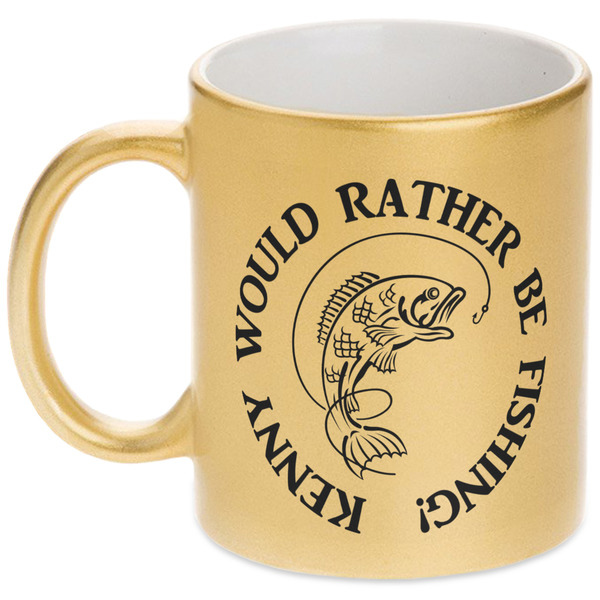 Custom Fish Metallic Gold Mug (Personalized)