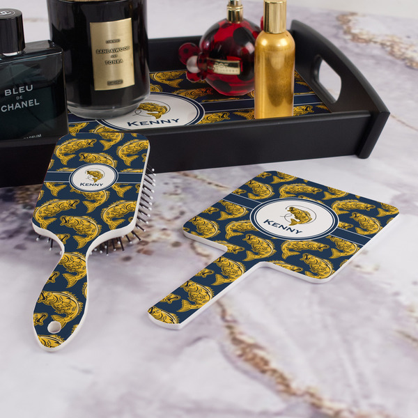 Fish Hair Brush and Hand Mirror - Bathroom Scene