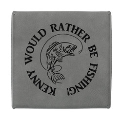 Fish Jewelry Gift Box - Engraved Leather Lid (Personalized)