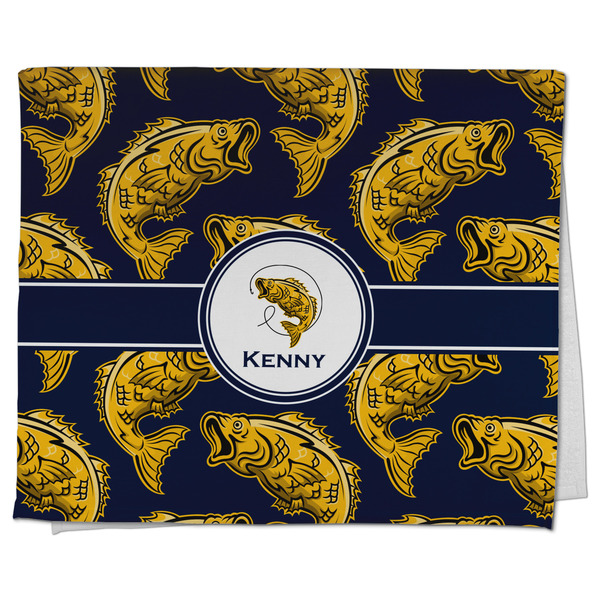 Custom Fish Kitchen Towel - Poly Cotton w/ Name or Text