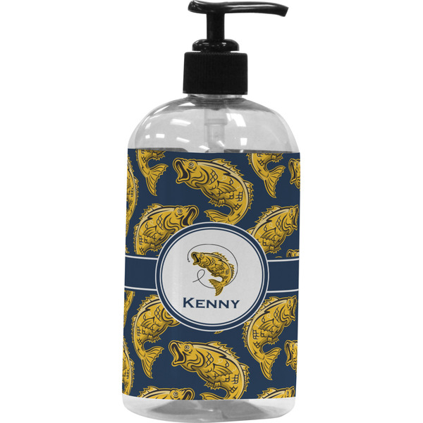 Custom Fish Plastic Soap / Lotion Dispenser (16 oz - Large - Black) (Personalized)