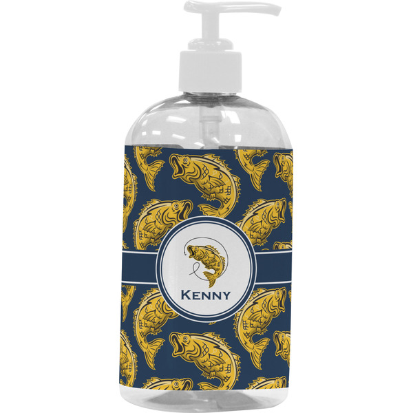Custom Fish Plastic Soap / Lotion Dispenser (16 oz - Large - White) (Personalized)
