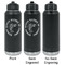 Fish Laser Engraved Water Bottles - 2 Styles - Front & Back View